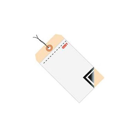 Box Packaging 3 Part Carbon Inv. Tag 0-499 Pre WiredNo 8 6-1/4L x 3-1/8W 500/Pk G17503